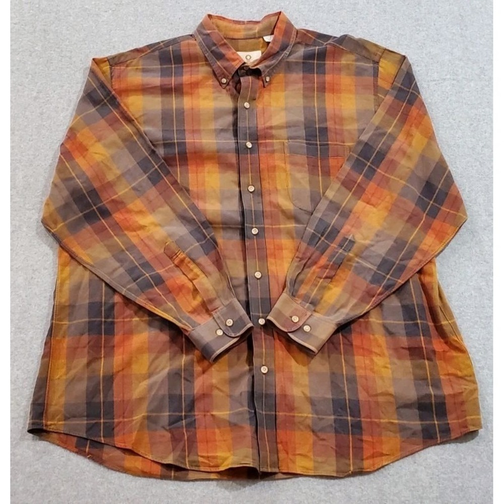 Viyella Men's Long‎ Sleeve Cotton Wool Button Down Shirt Plaid Size XXL